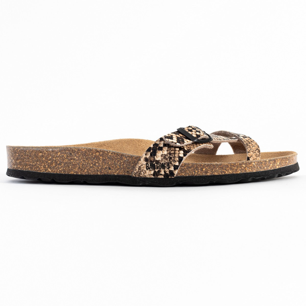 Junon Brown Python Toe-Thong Sandals