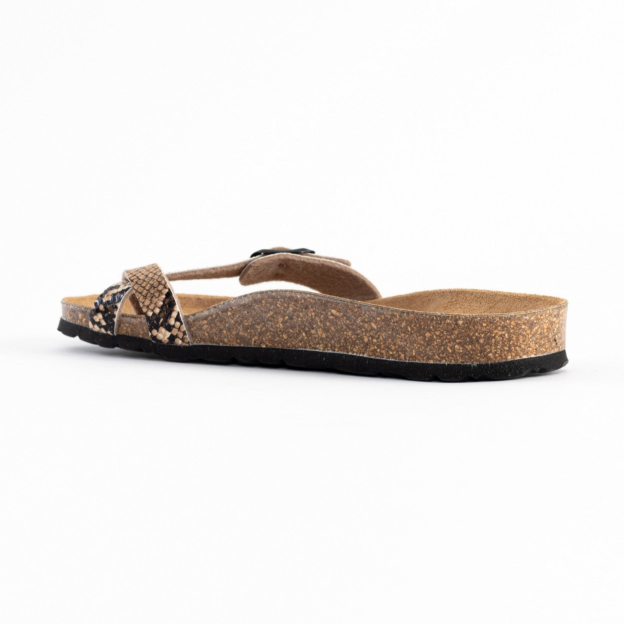 Junon Brown Python Toe-Thong Sandals