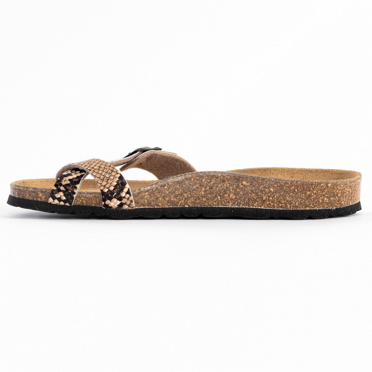 Junon Brown Python Toe-Thong Sandals