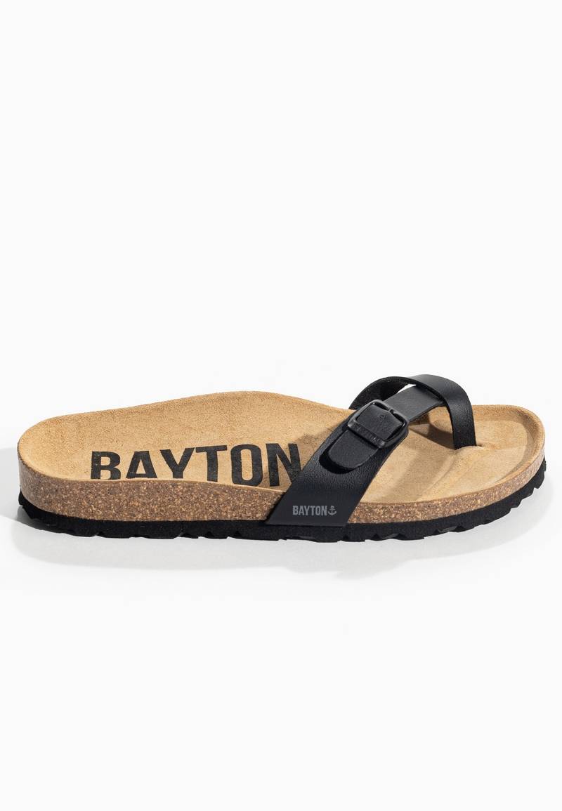 Black Junon Toe-Strap Sandals