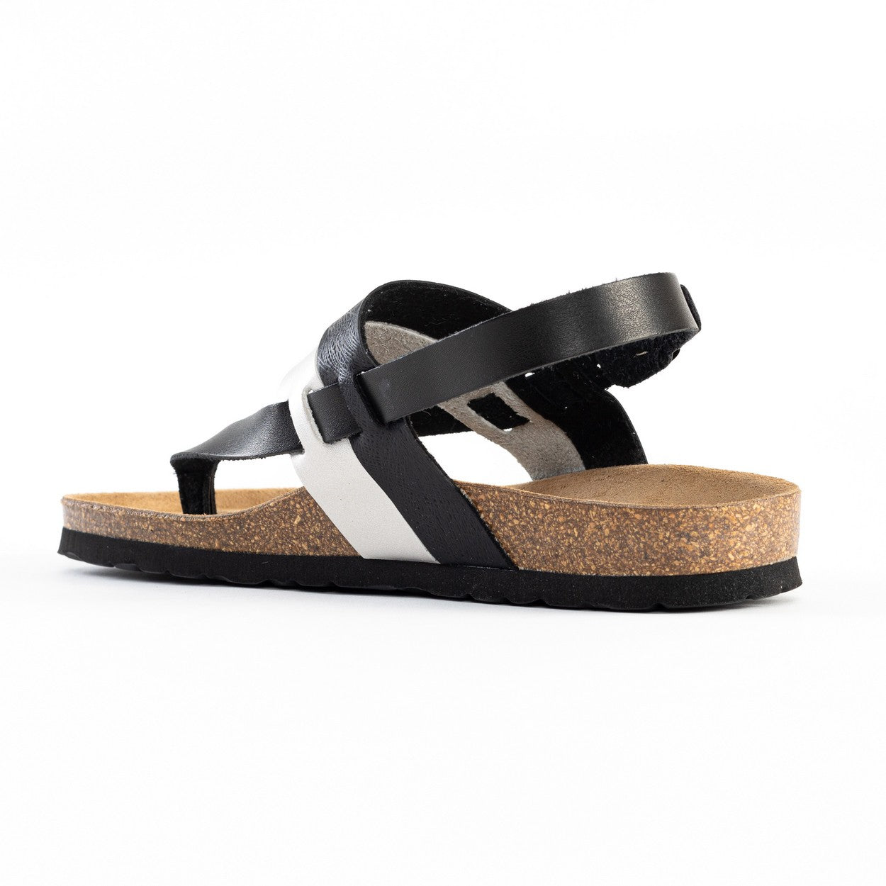 Lajas Black and Silver Toe-Thong Sandals