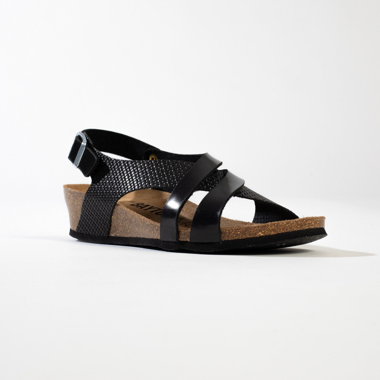 Lucena Black Wedge and Semi-Wedge Sandals