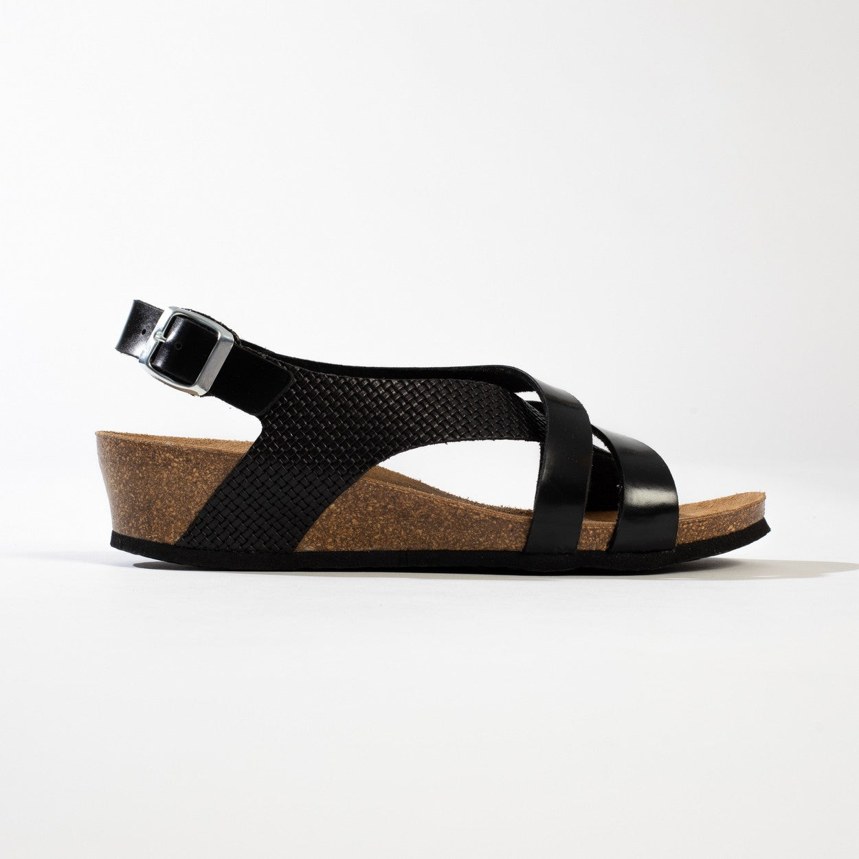 Lucena Black Wedge and Semi-Wedge Sandals