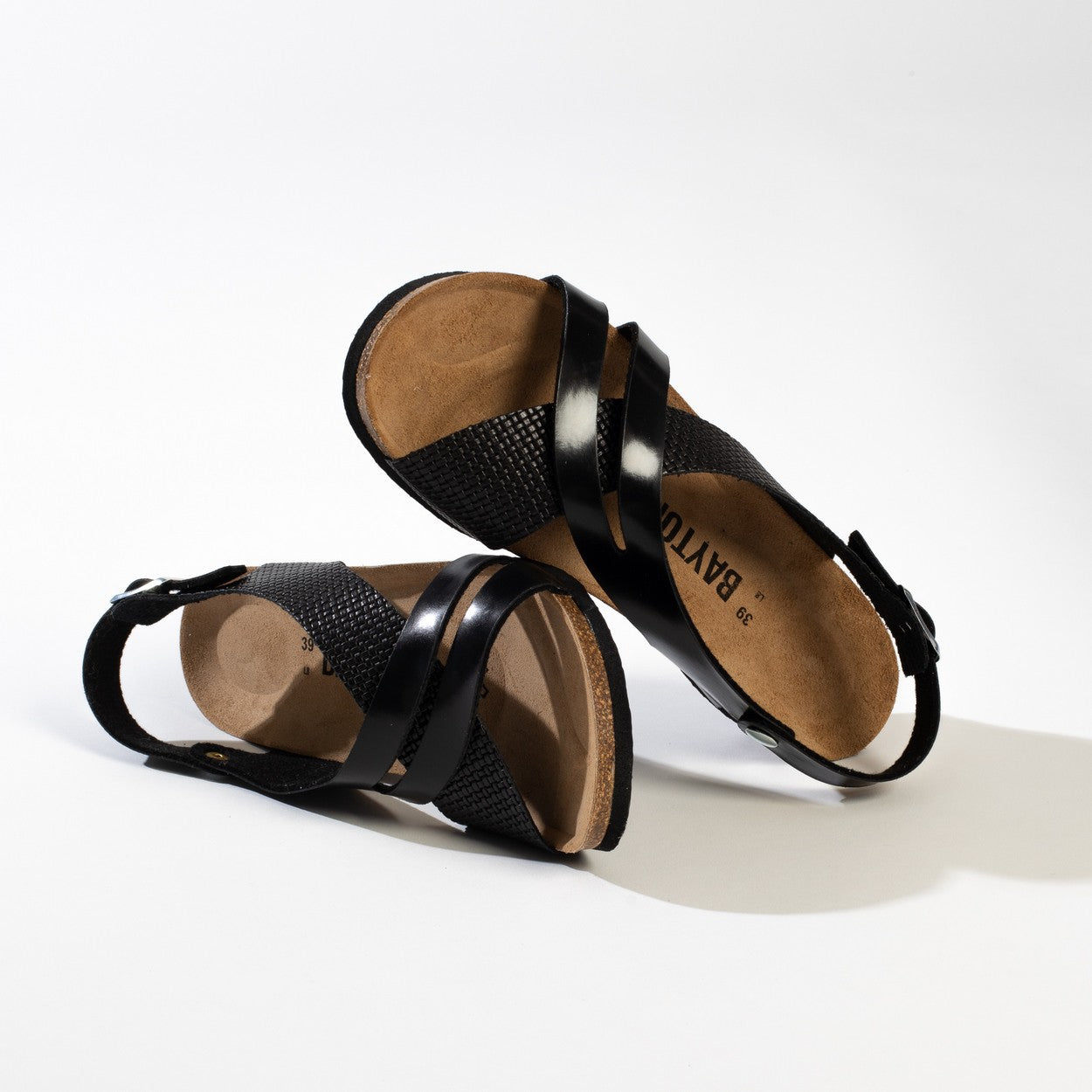 Lucena Black Wedge and Semi-Wedge Sandals