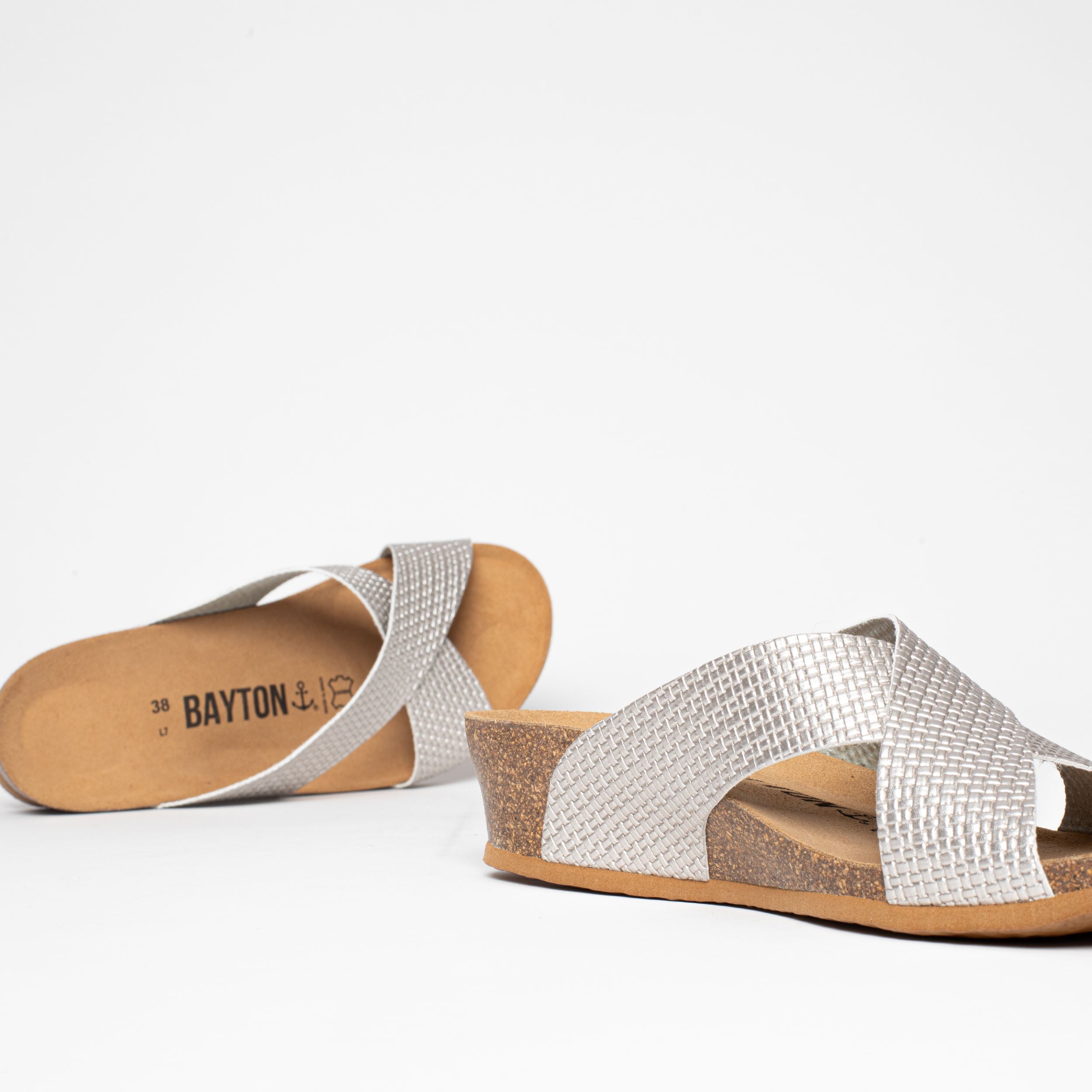 Marta Silver Wedge and Semi-Wedge Sandals