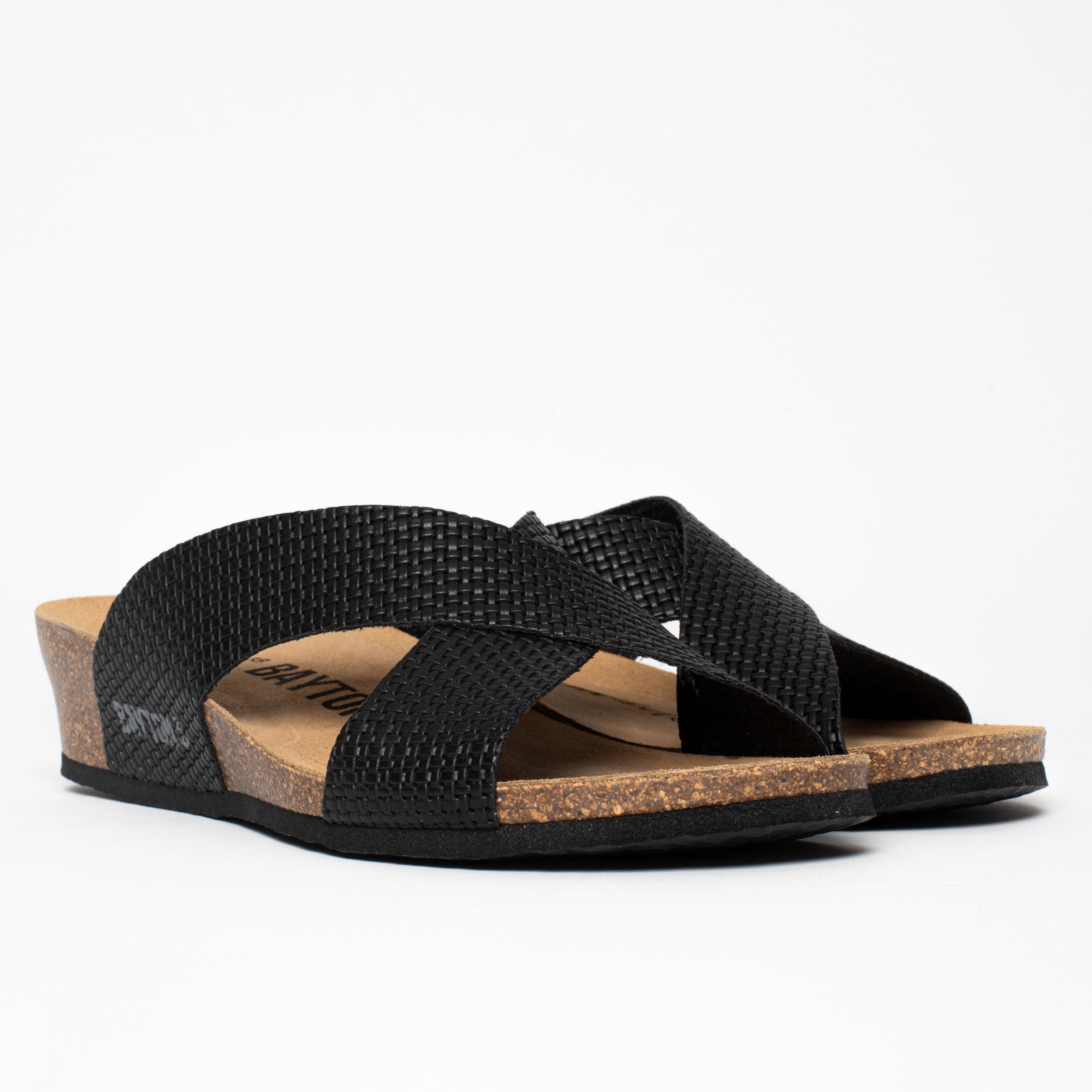 Marta Black Wedge and Semi-Wedge Sandals