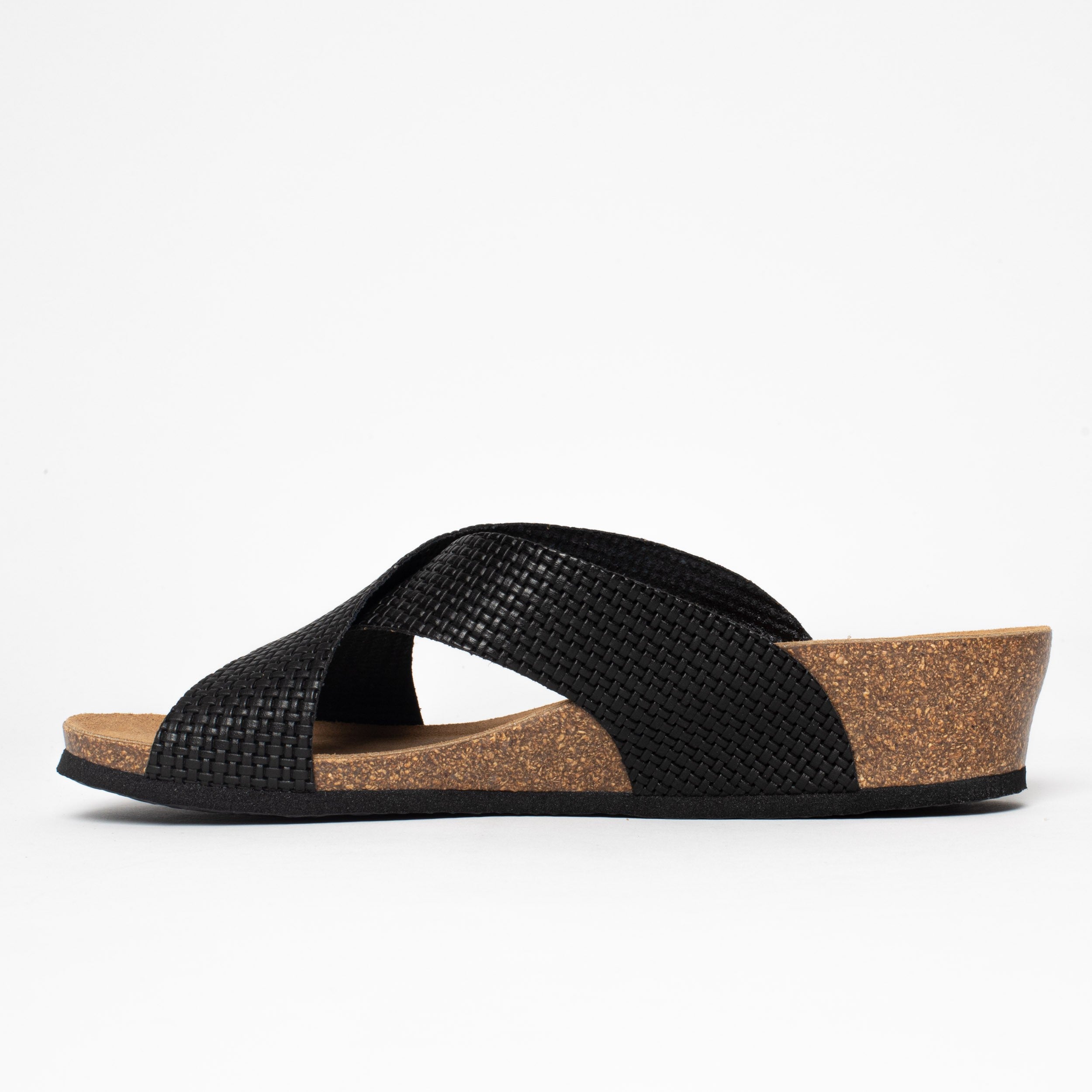 Marta Black Wedge and Semi-Wedge Sandals