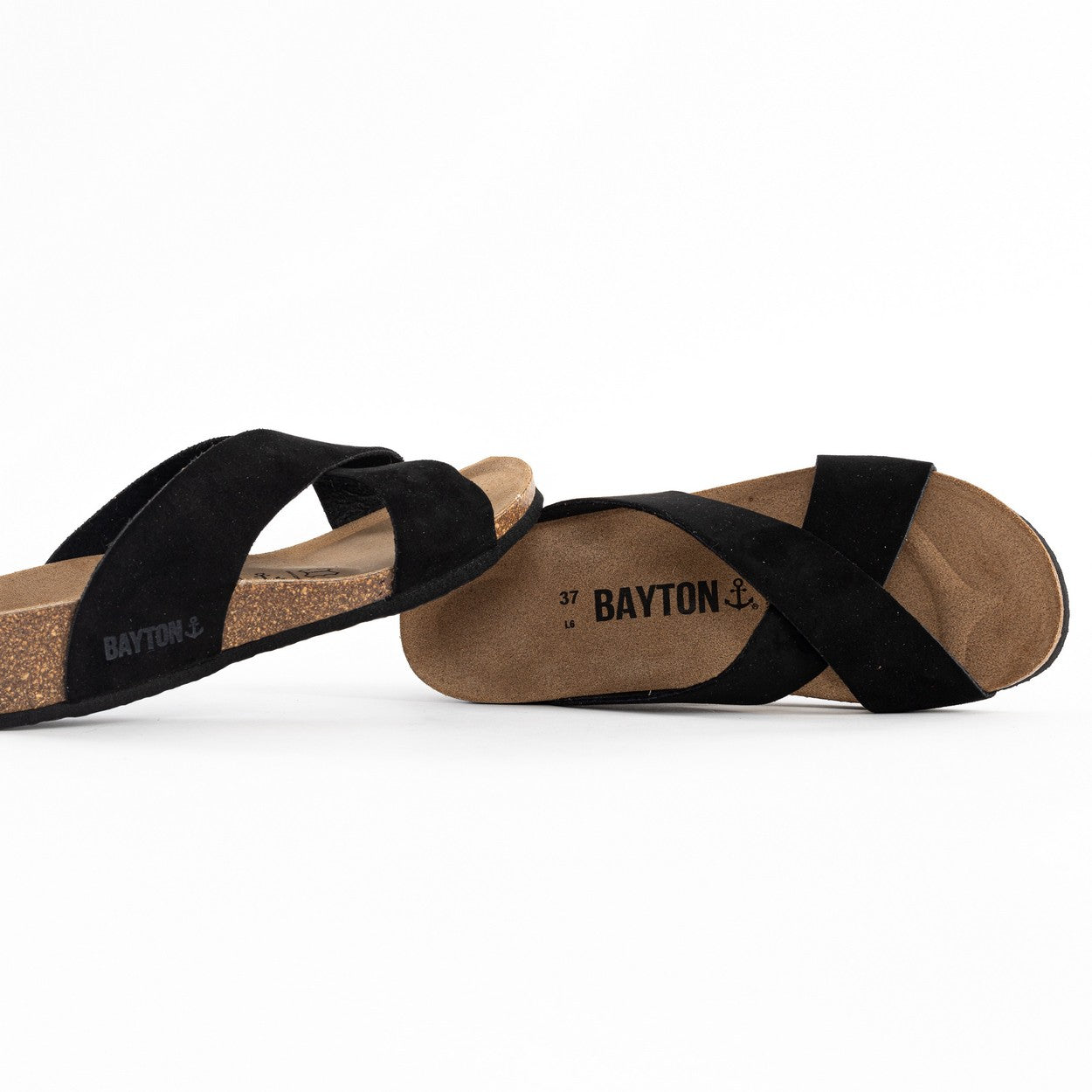 Marta Black Wedge and Semi-Wedge Sandals