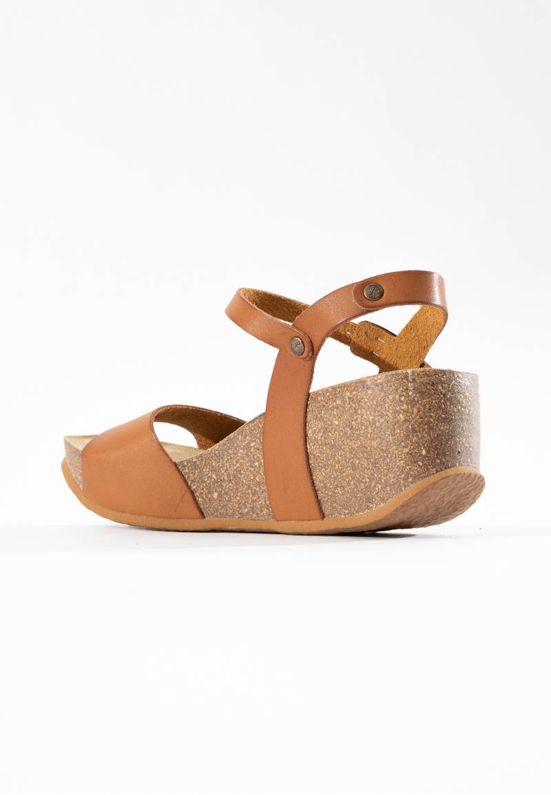 Sandalias Maya Cuña Y Semicuña Camel