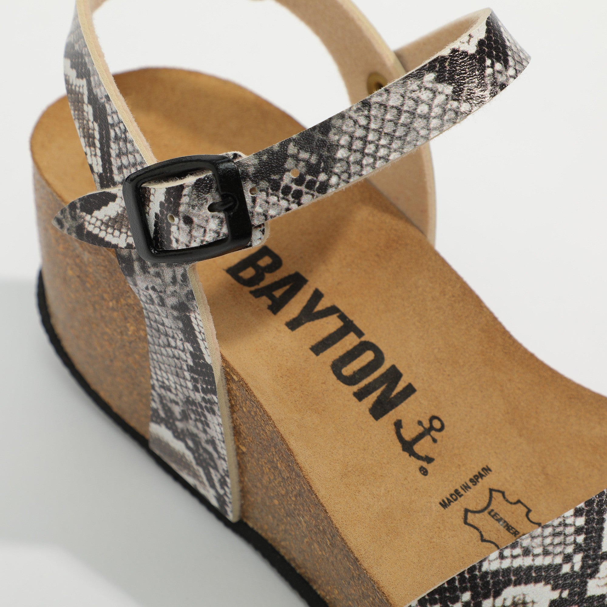 Maya Black Python Wedge and Semi-Wedge Sandals