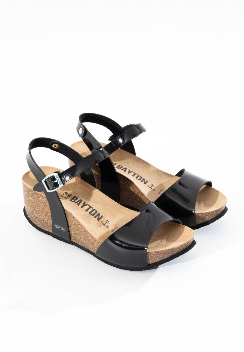 Maya Black Wedge and Semi-Wedge Sandals