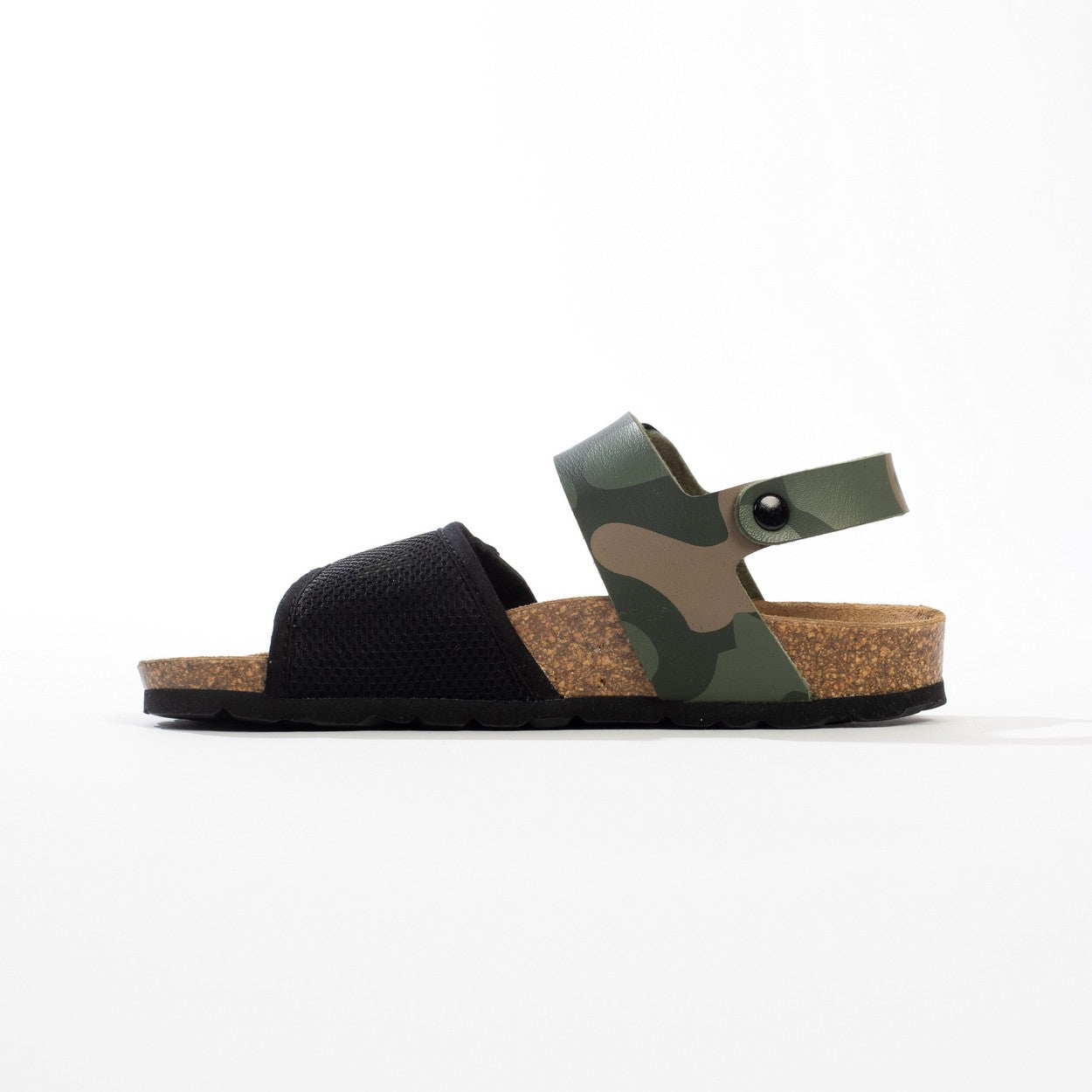 Medici Black and Khaki Multi-Strap Sandals