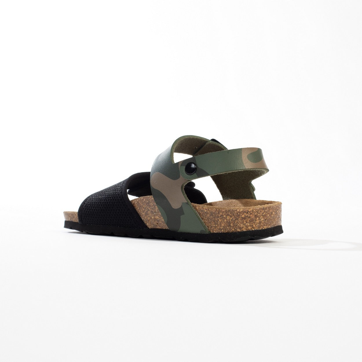 Medici Black and Khaki Multi-Strap Sandals