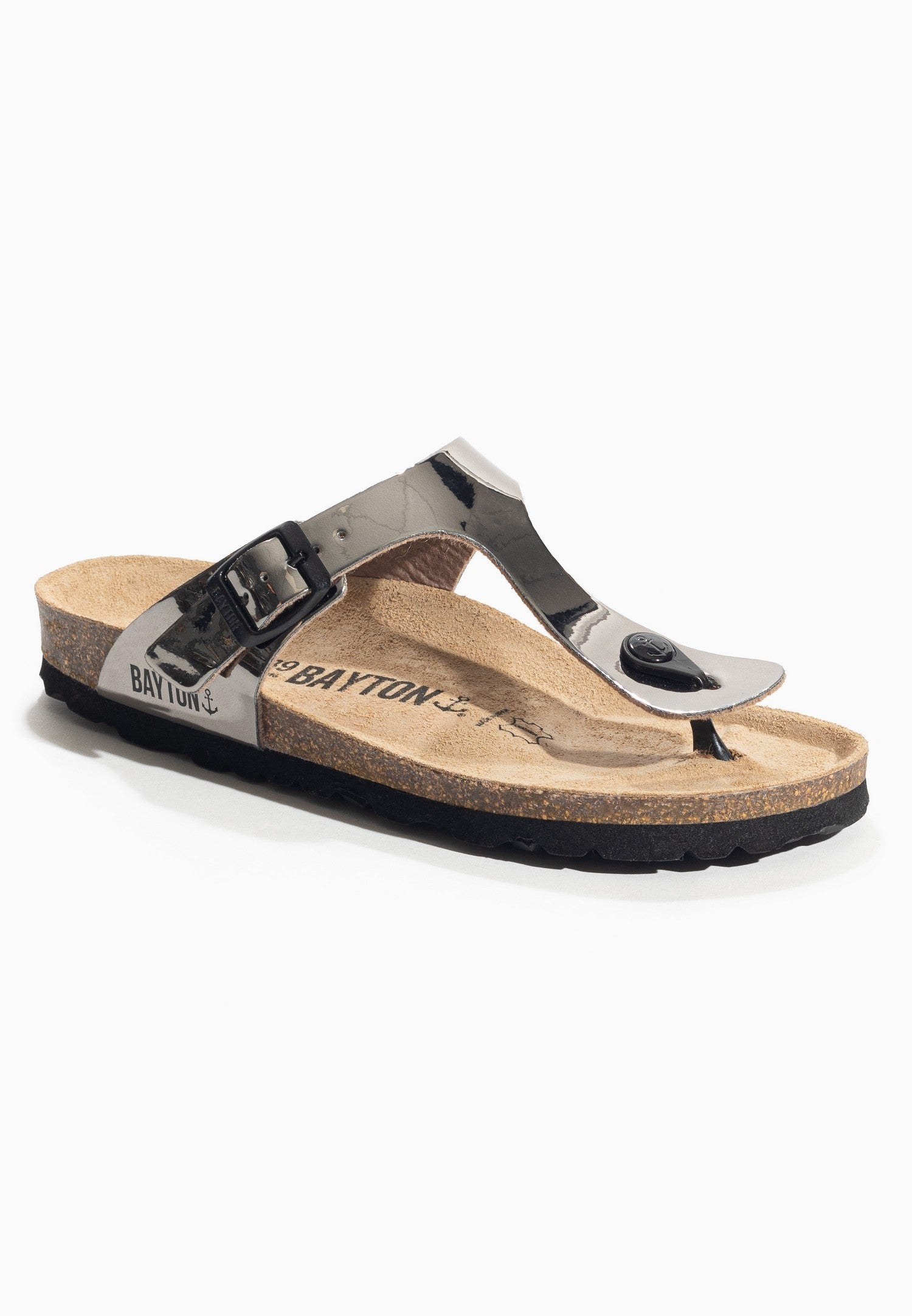 Melia Dark Silver Toe-Thong Sandals