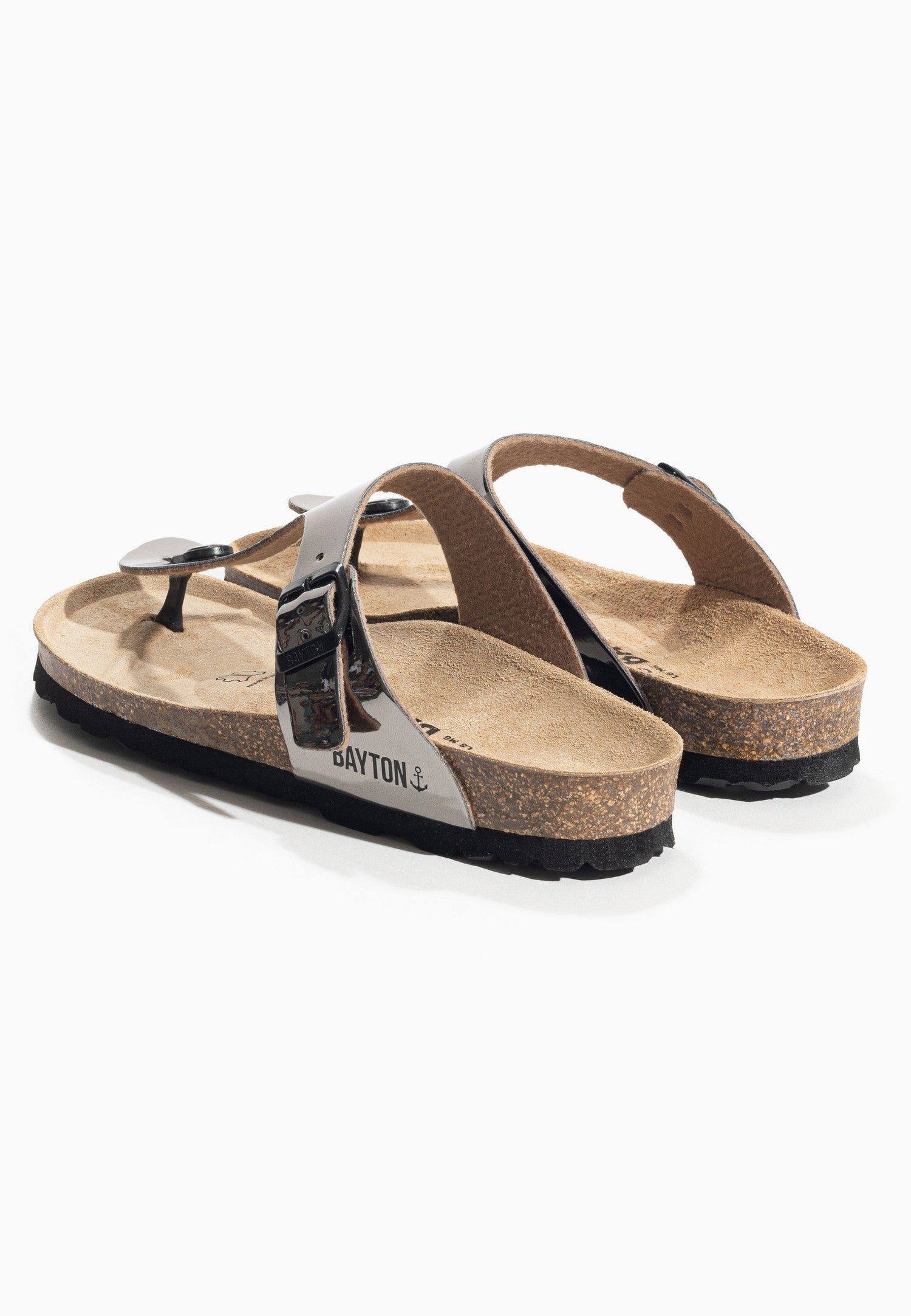 Melia Dark Silver Toe-Thong Sandals