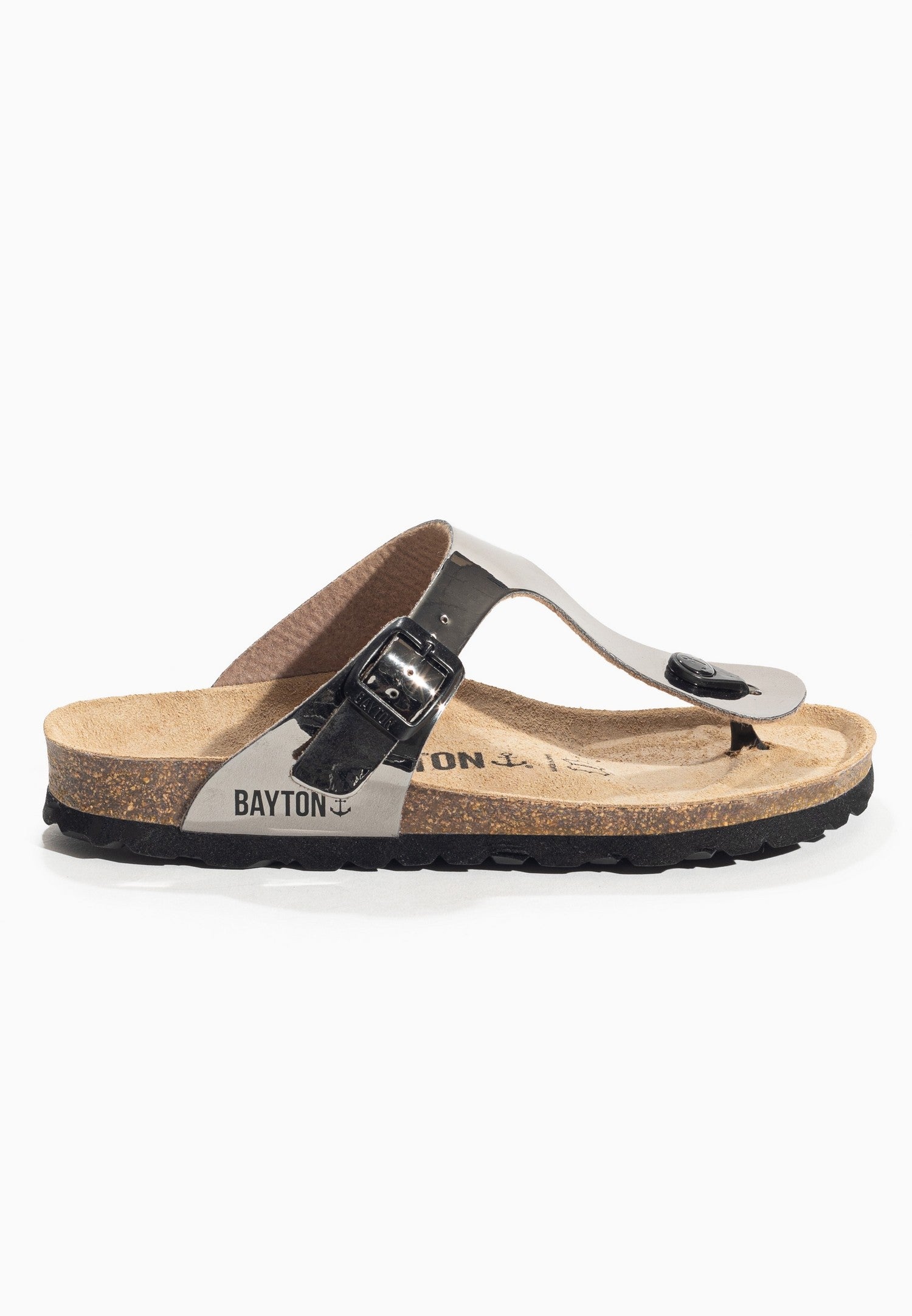 Melia Dark Silver Toe-Thong Sandals