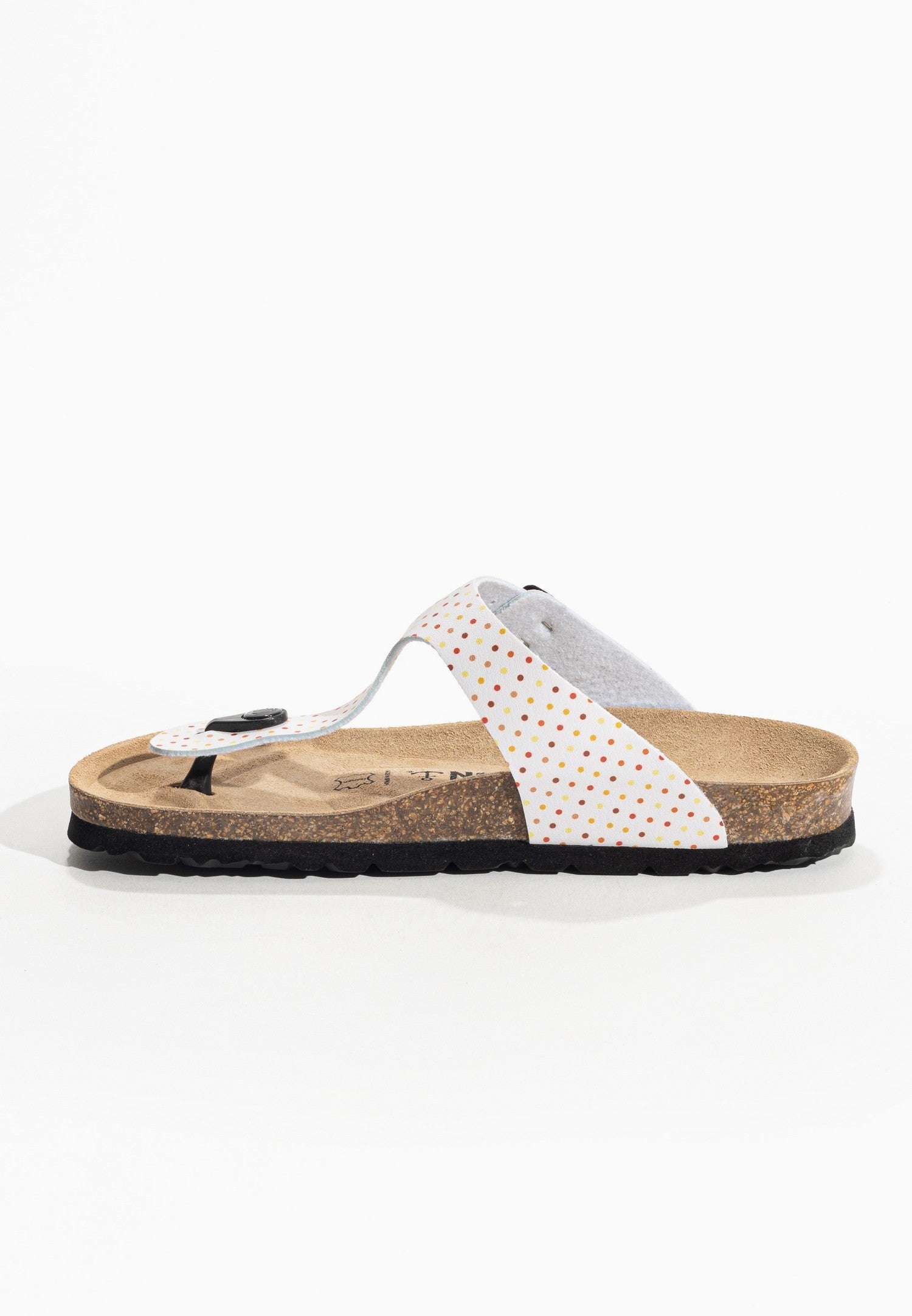 Melia White Polka Dot Toe Post Sandals