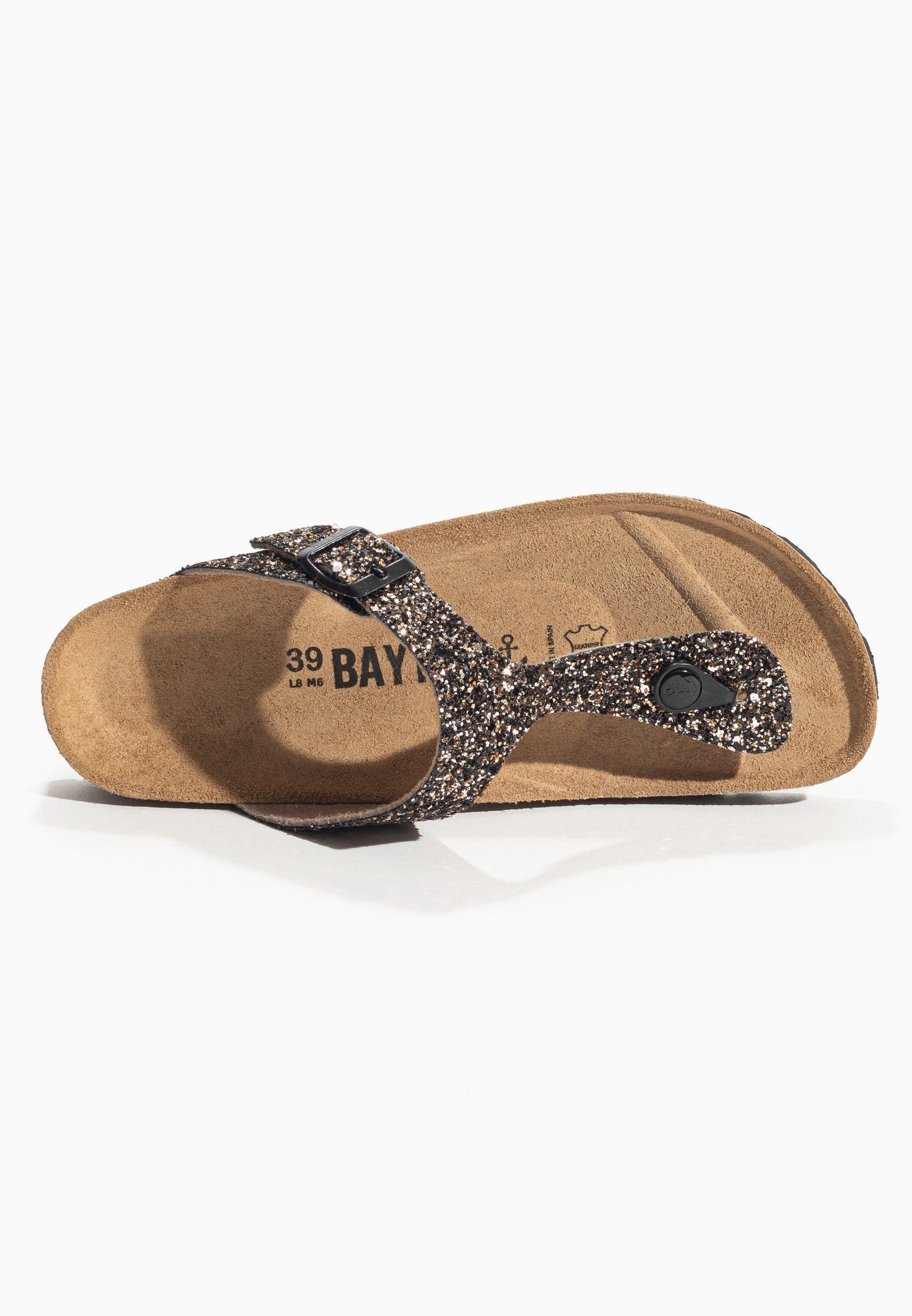 Melia Bronze Glitter Toe Post Sandals