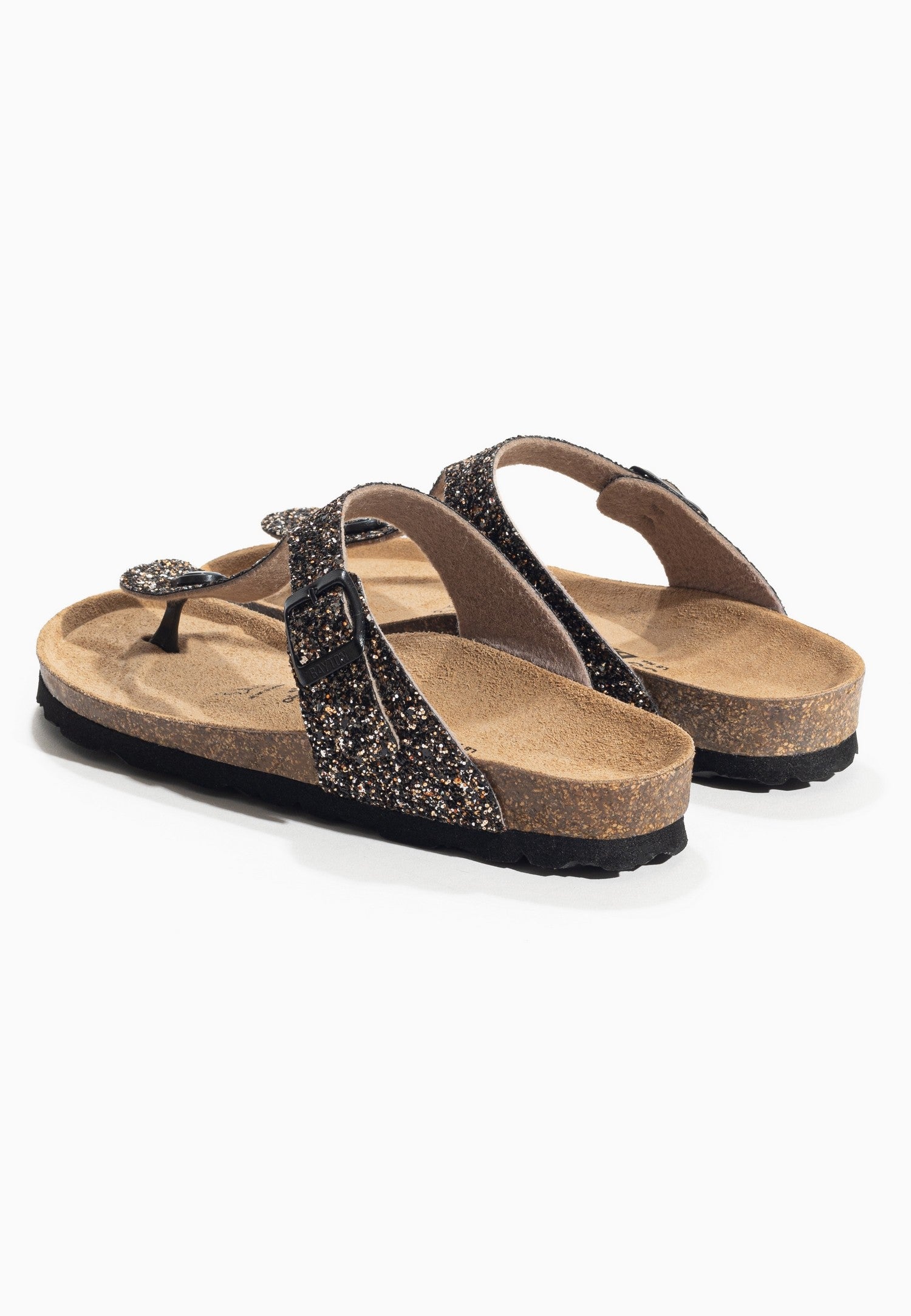 Melia Bronze Glitter Toe Post Sandals