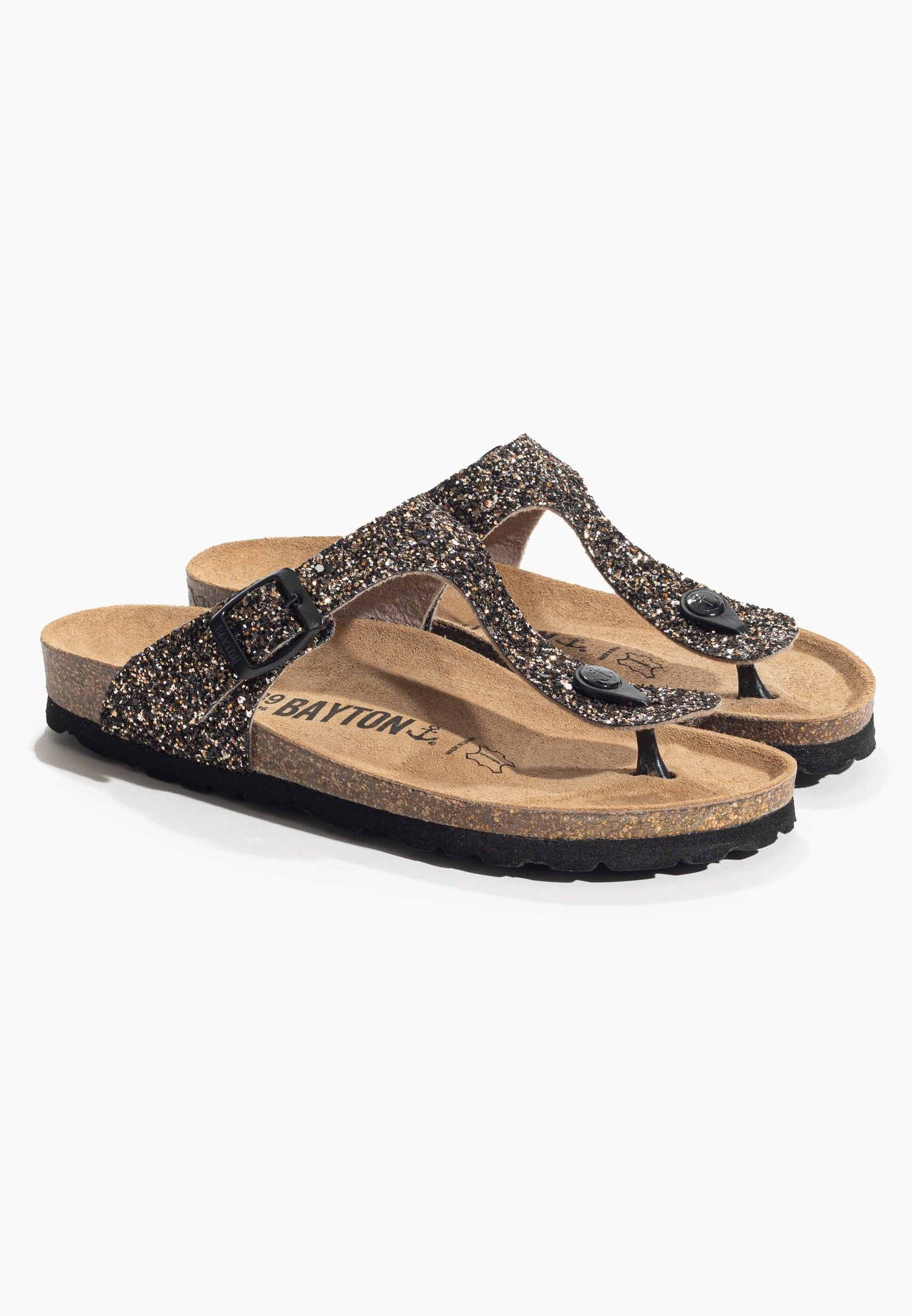 Melia Bronze Glitter Toe Post Sandals