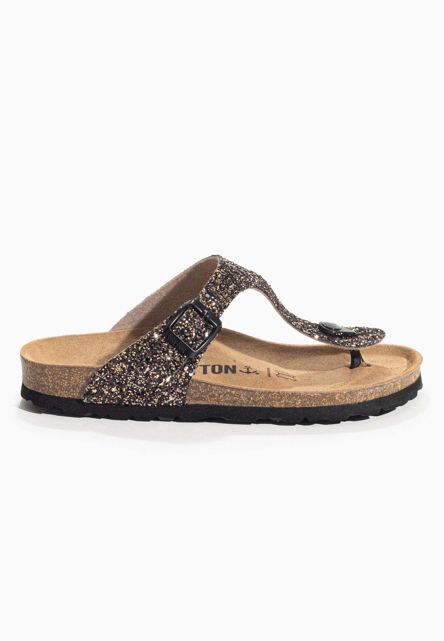 Melia Bronze Glitter Toe Post Sandals