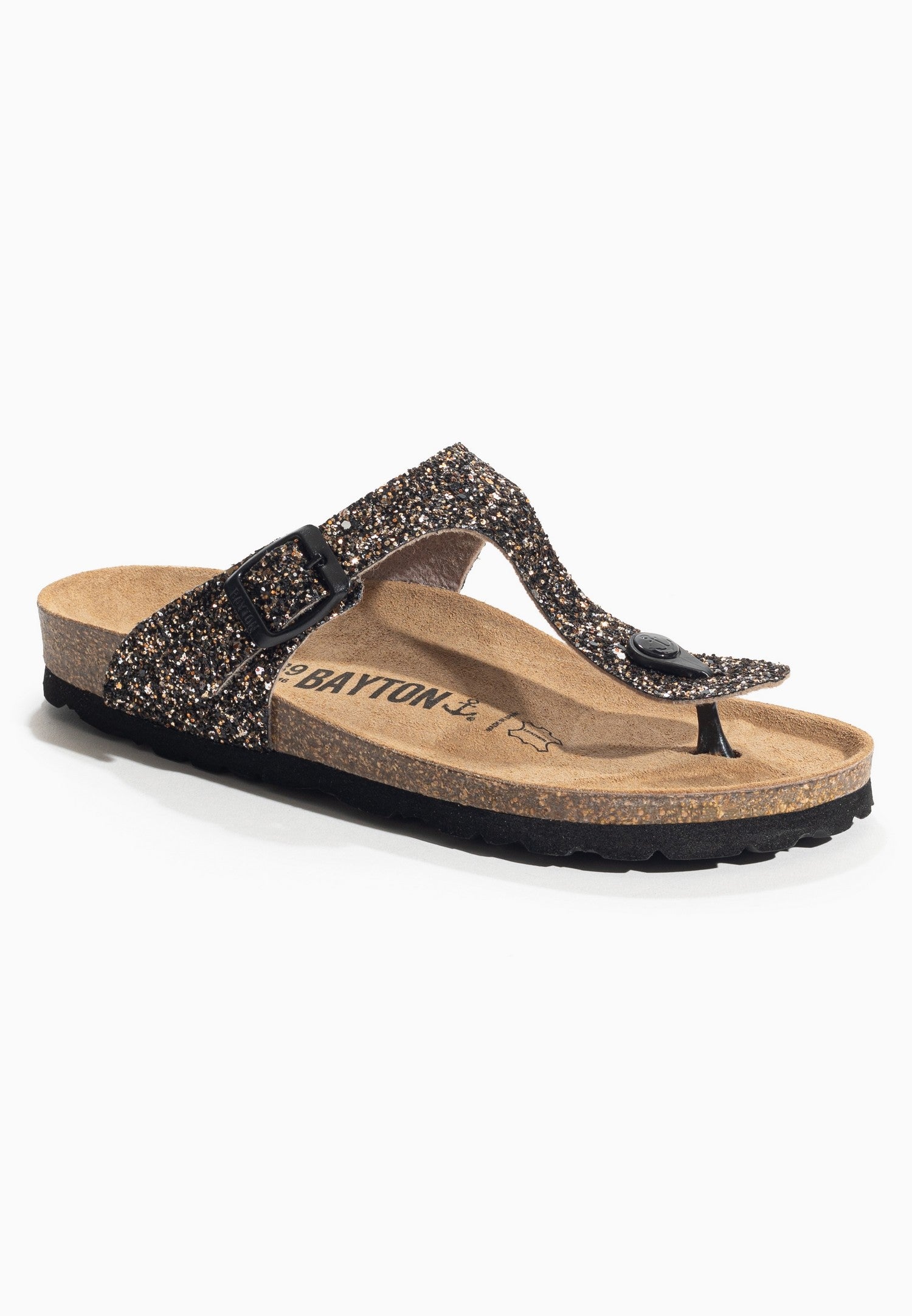 Melia Bronze Glitter Toe Post Sandals