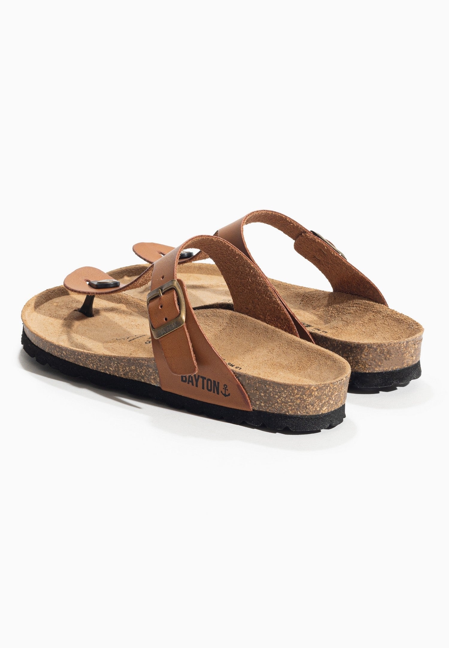 Melia Camel 100% Leather Toe Post Sandals