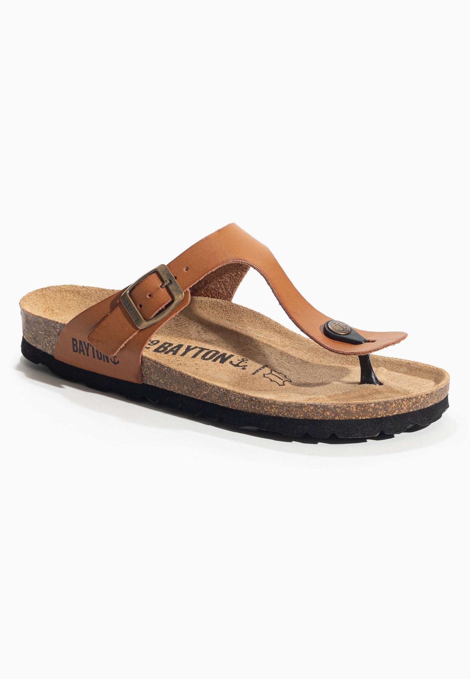 Melia Camel 100% Leather Toe Post Sandals