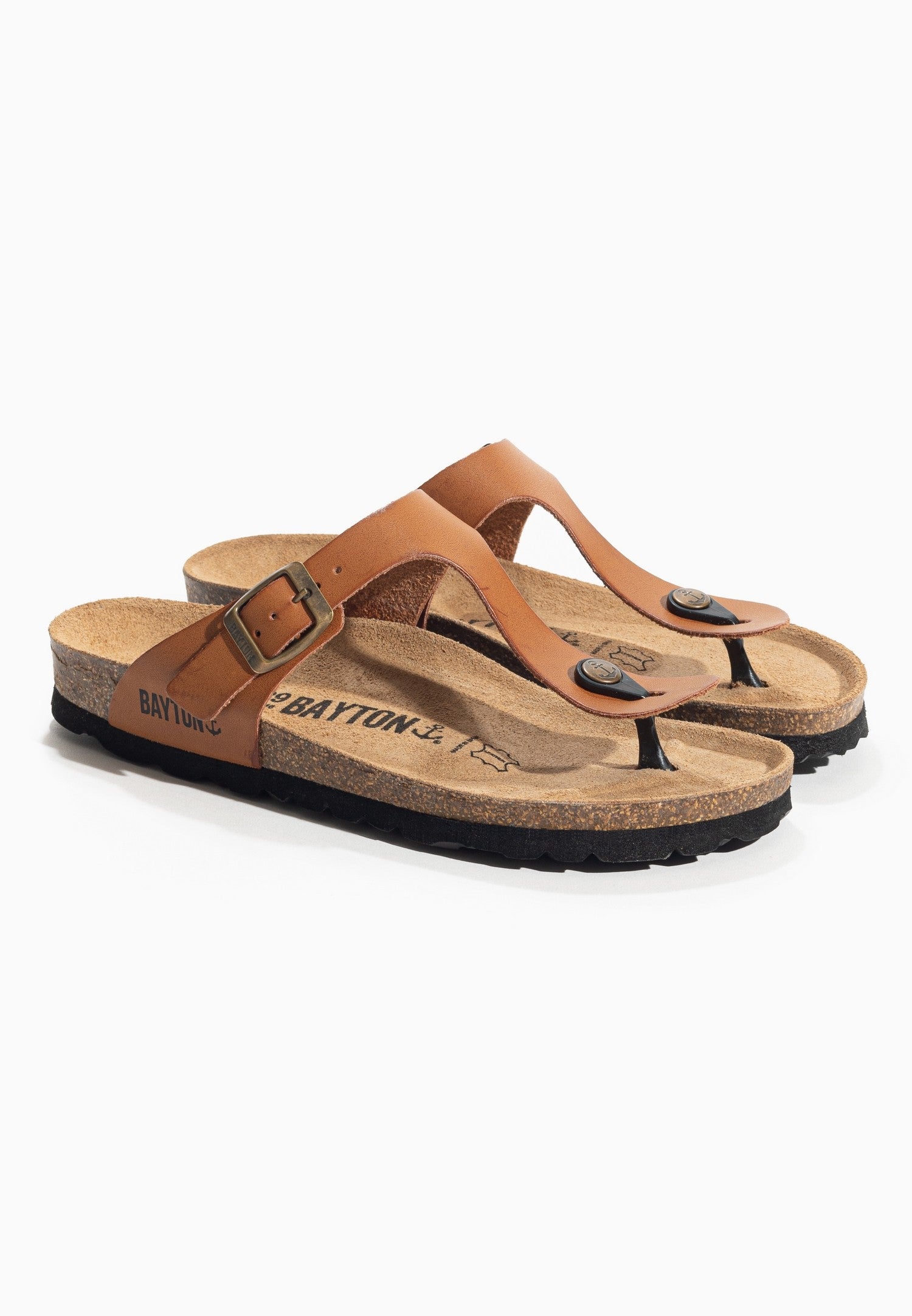 Melia Camel 100% Leather Toe Post Sandals