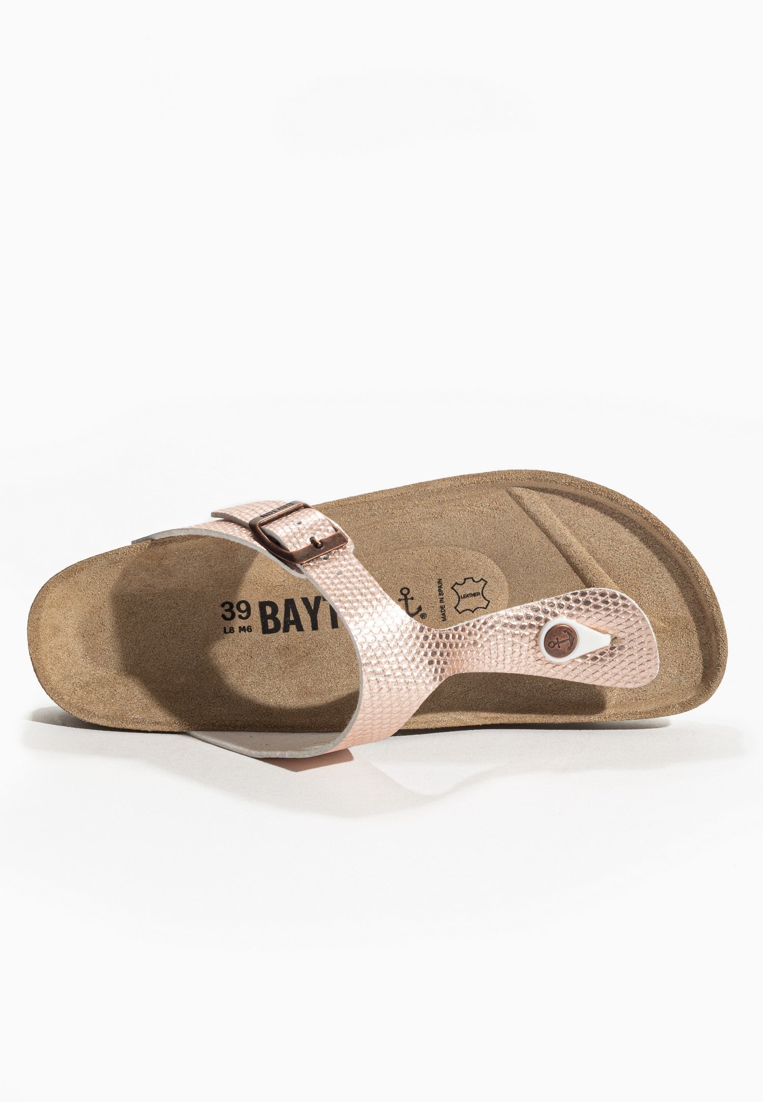 Melia Rose gold thong sandals