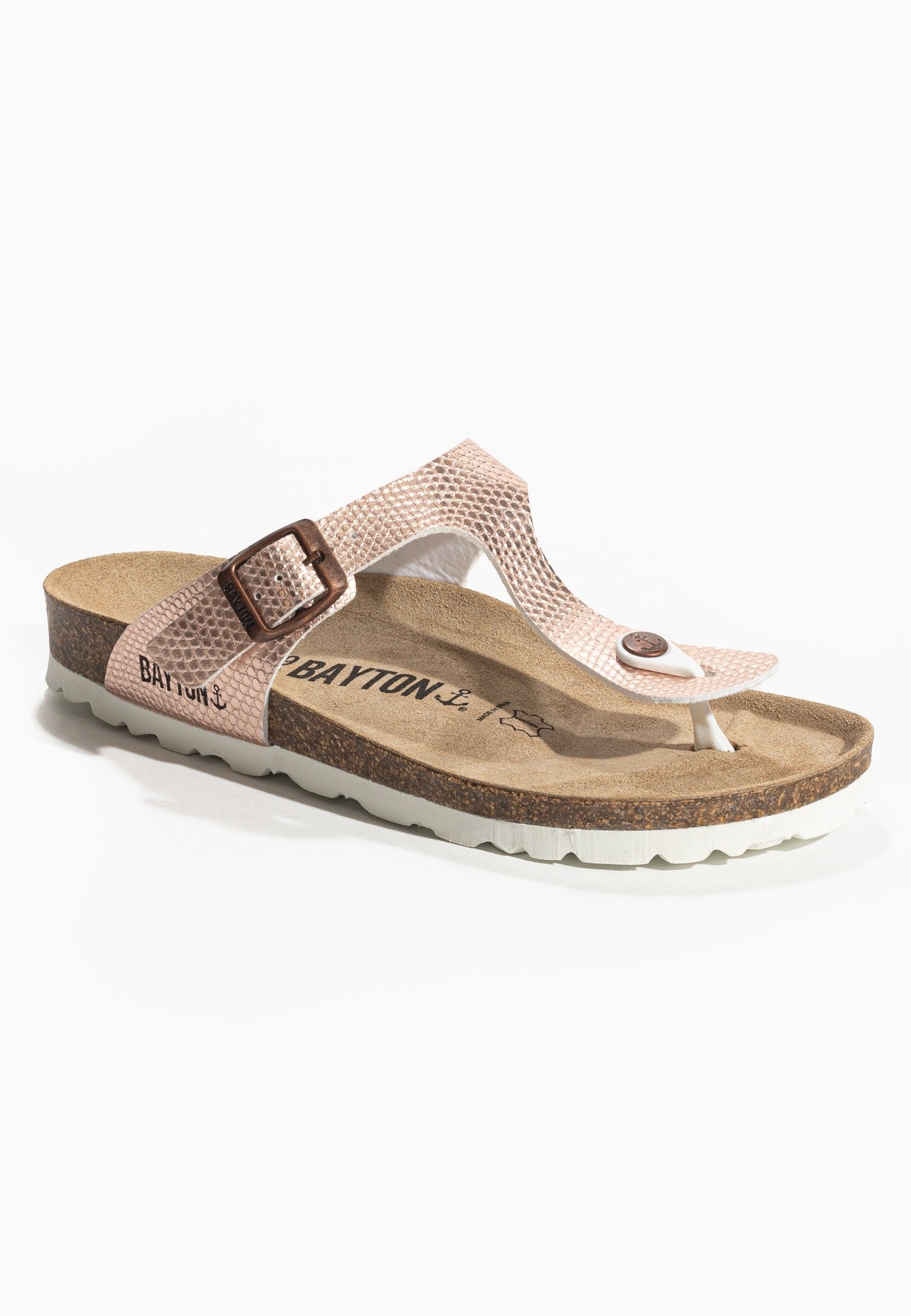 Melia Rose gold thong sandals