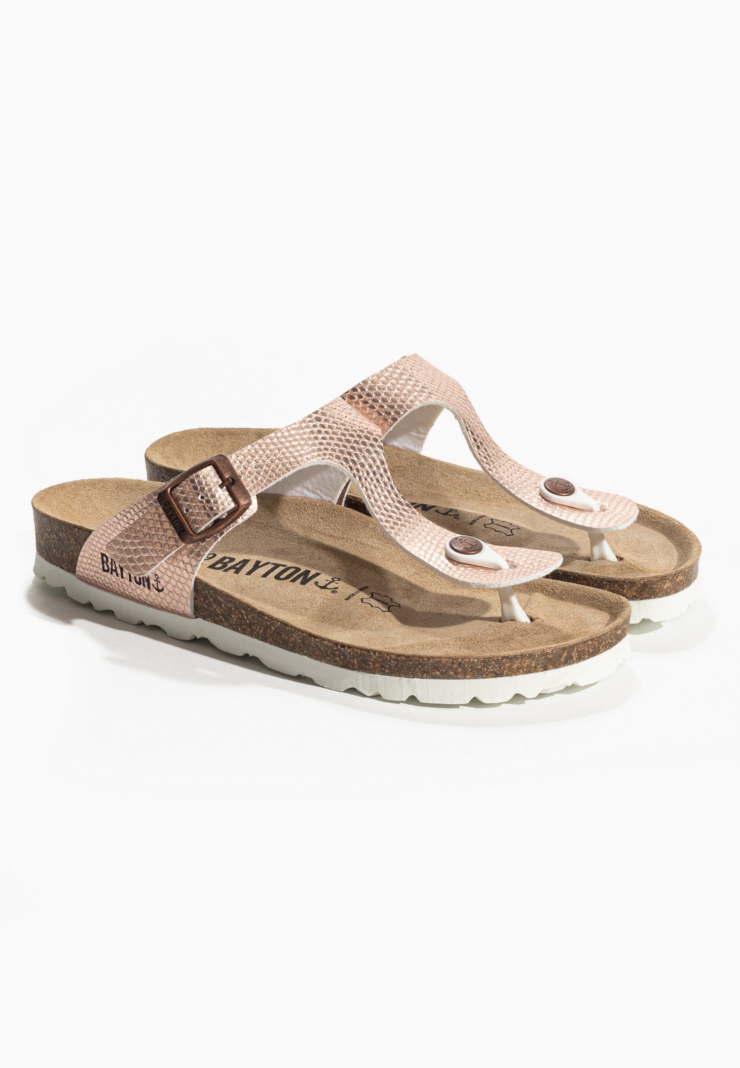 Melia Rose gold thong sandals