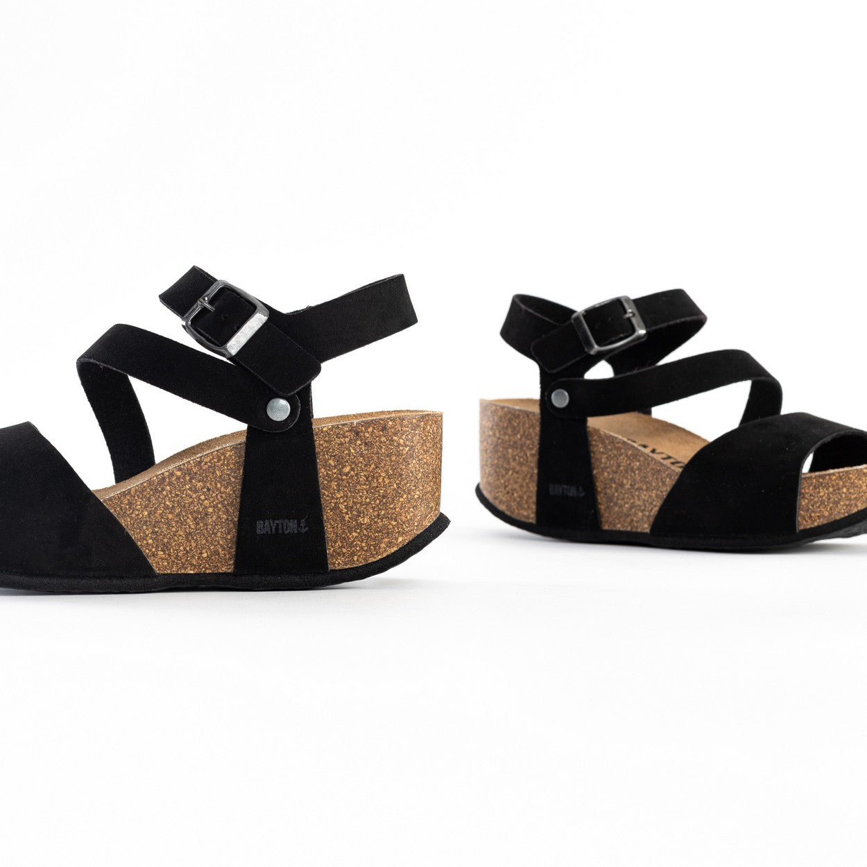 Melilla Black Wedge and Semi-Wedge Sandals