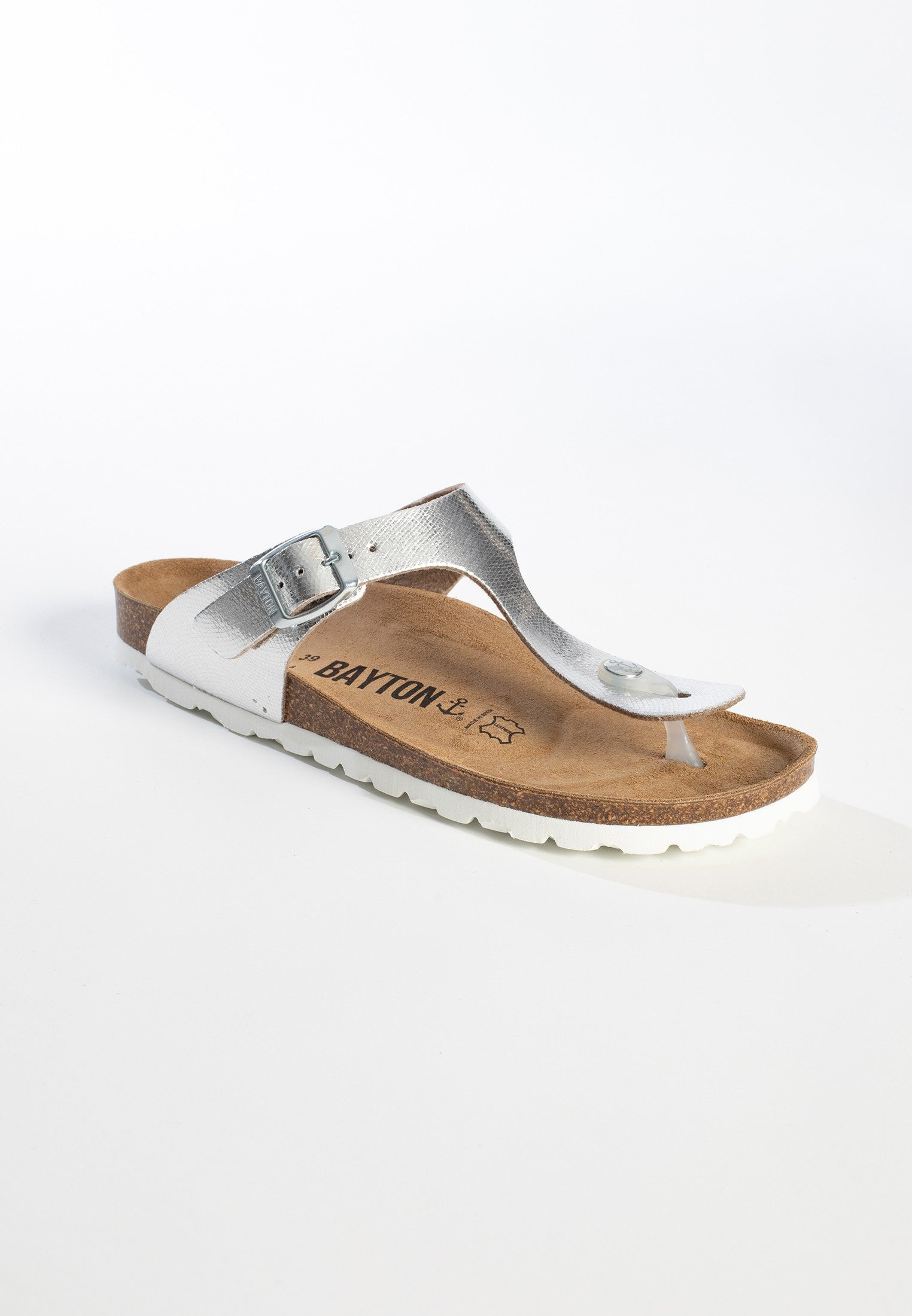 Silver Mercury Toe-Thong Sandals