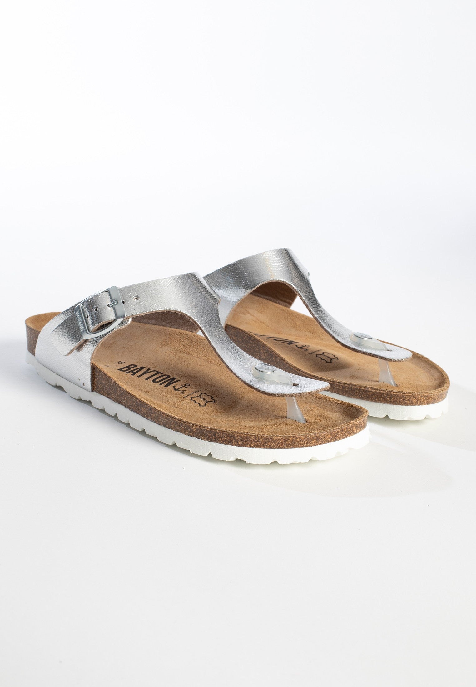 Silver Mercury Toe-Thong Sandals