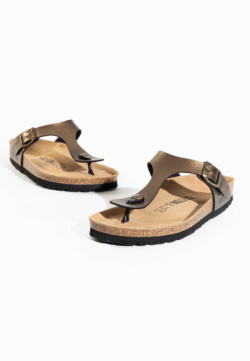 Mercury Bronze Toe-Thong Sandals