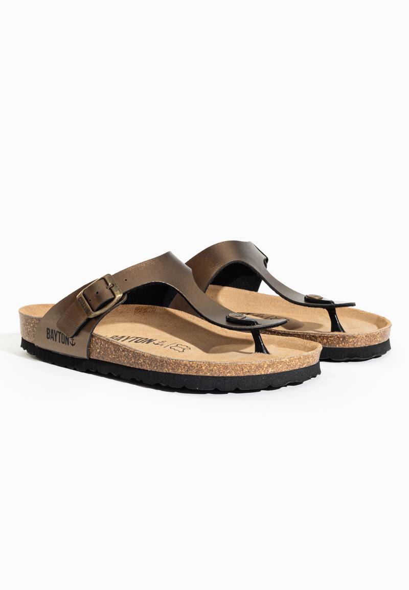 Mercury Bronze Toe-Thong Sandals