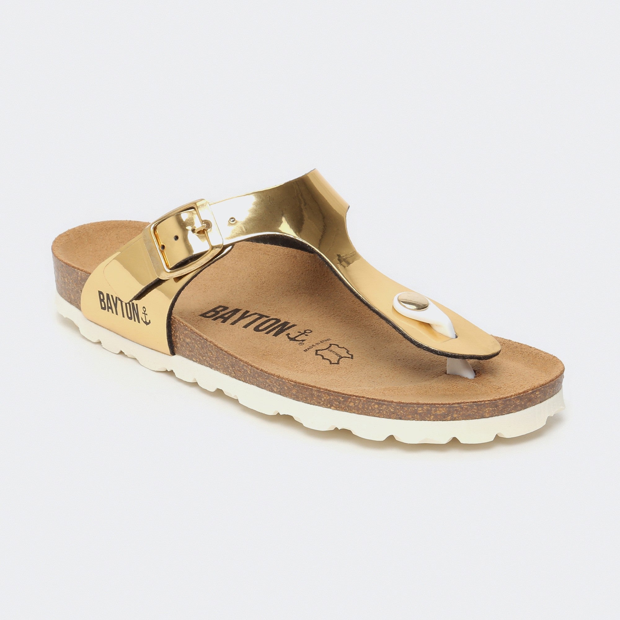 Gold Mercury Toe-Strap Sandals