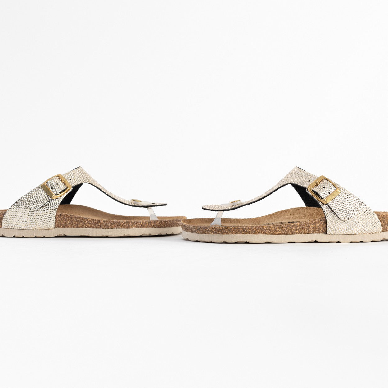 Light Gold Mercury Toe-Thong Sandals