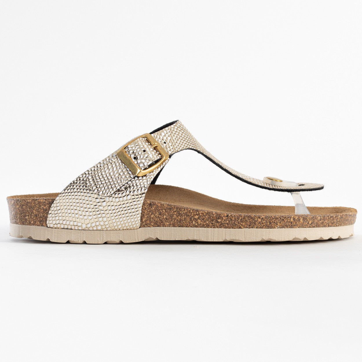 Light Gold Mercury Toe-Thong Sandals