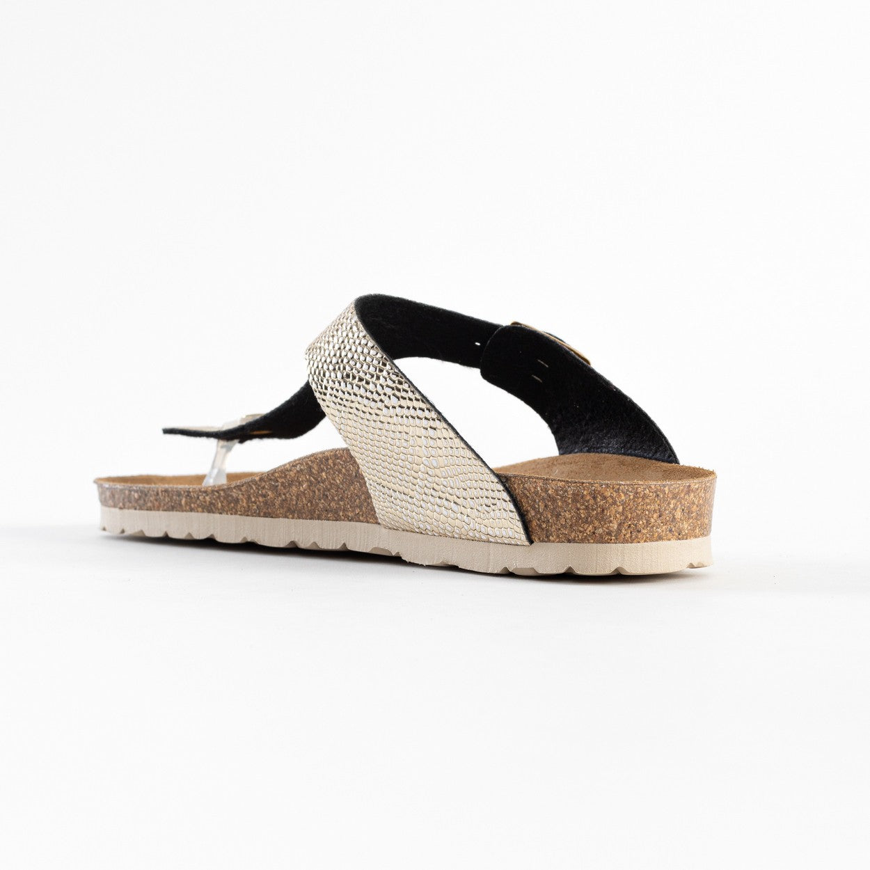 Light Gold Mercury Toe-Thong Sandals