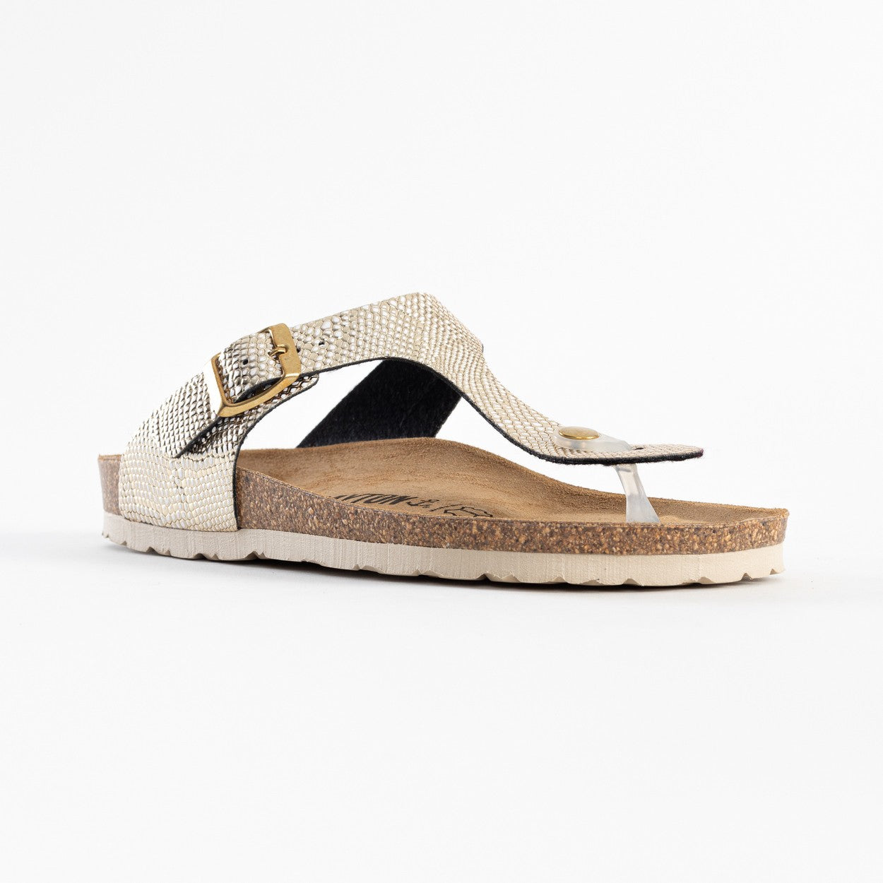 Light Gold Mercury Toe-Thong Sandals