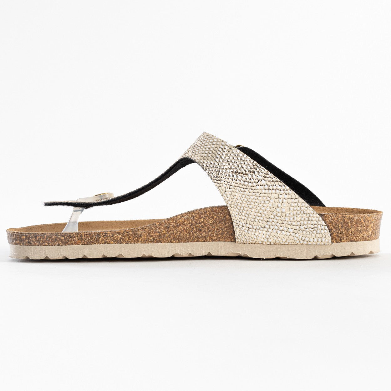 Light Gold Mercury Toe-Thong Sandals