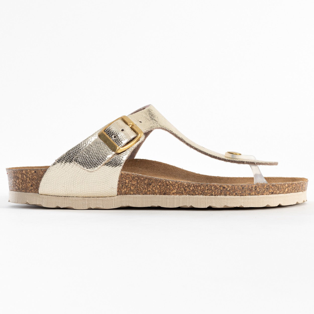 Gold Mercury Toe-Strap Sandals