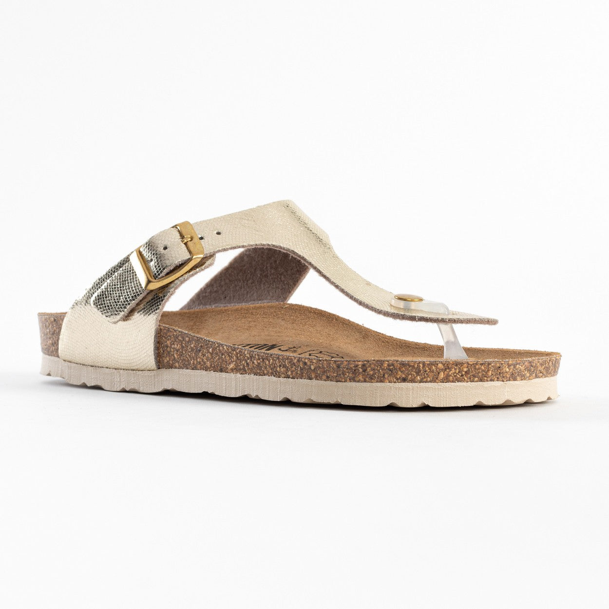 Gold Mercury Toe-Strap Sandals