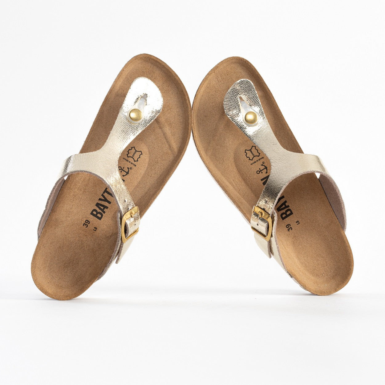 Gold Mercury Toe-Strap Sandals