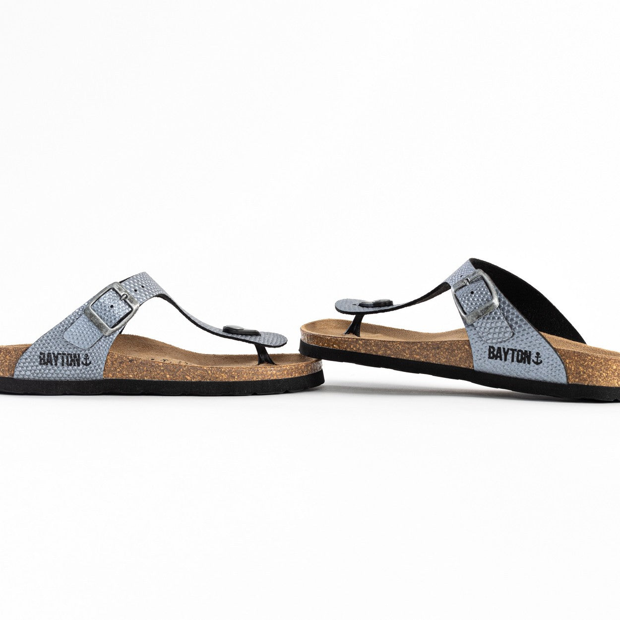 Mercure Pewter Toe-Strap Sandals