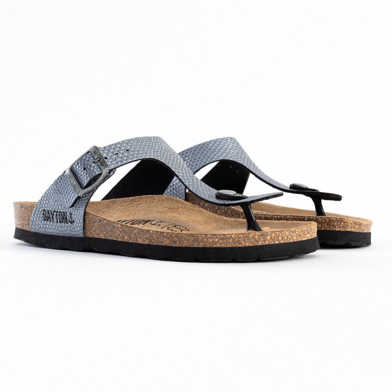 Mercure Pewter Toe-Strap Sandals