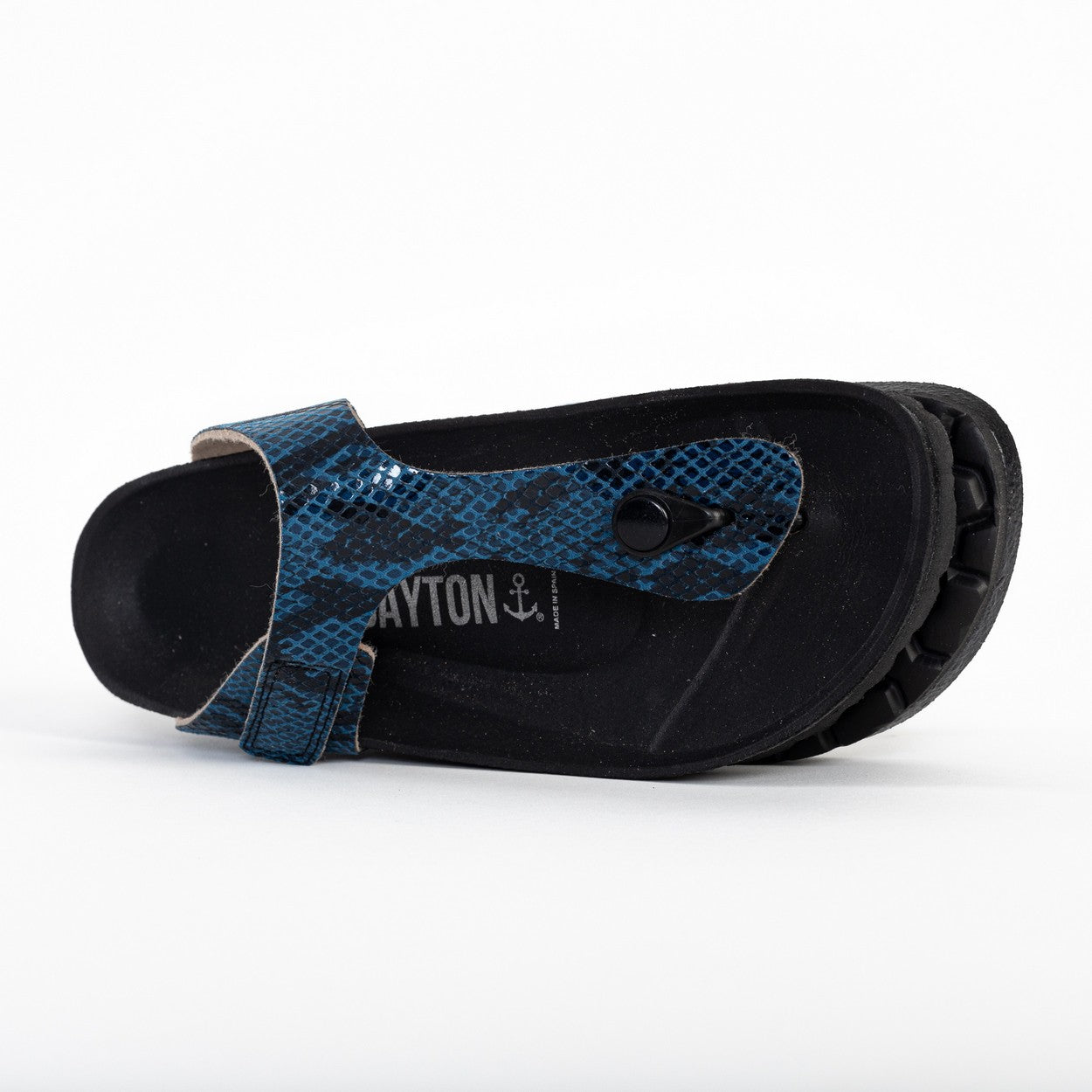 Blue Python Mercure Toe-Thong Sandals