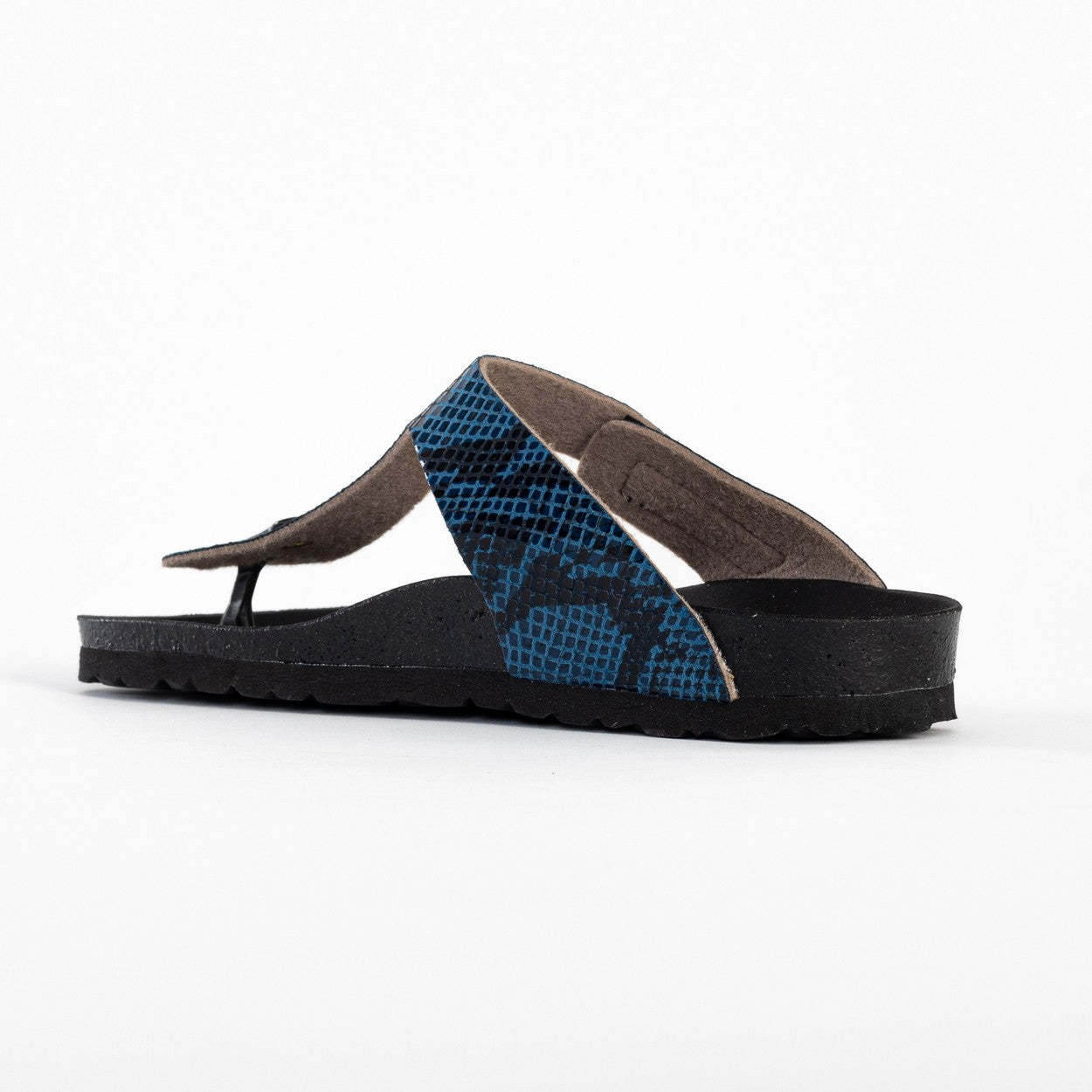 Blue Python Mercure Toe-Thong Sandals